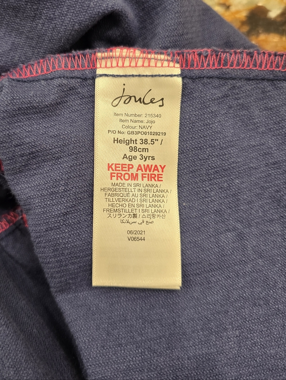 Joules Classic Navy Jojo Corduroy Swing Pinafore Dress 3Y - Picture 5 of 6